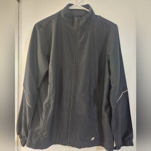 New Balance Women’s Black Full‑Zip Performance Jacket with Reflective Trim